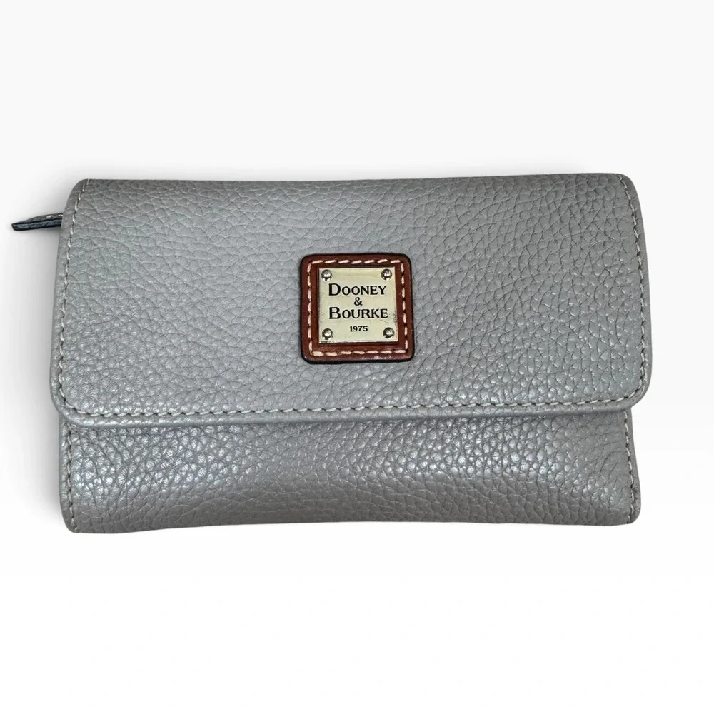 Dooney & Bourke Pebble Leather Satchel & Wallet Set Women Taupe Tassel Crossbody